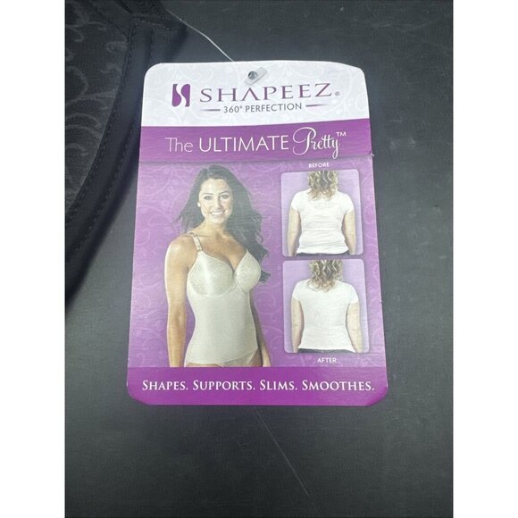 Shapeez Black Ultimate Pretty Back Smoothing Underwire Bra & Shaper Sz 1X-D NEW - Picture 4 of 7